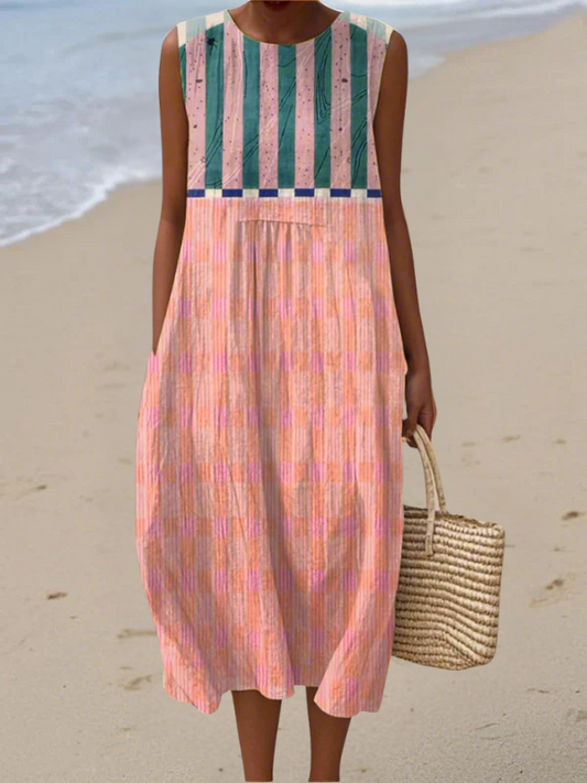 Lily™ | Vestido Midi a Rayas en Colores Pastel
