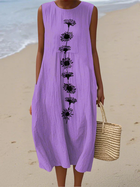 Emma™ | Vestido Midi Violet Bloom