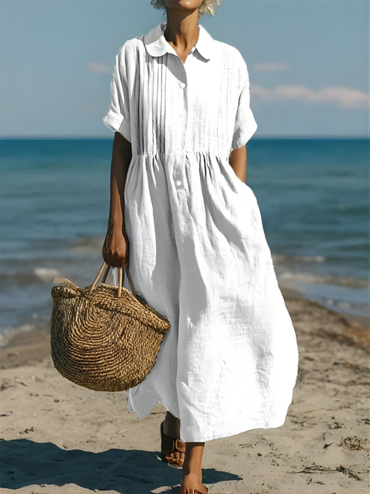Davina™ | Vestido camisero de algodón con botones