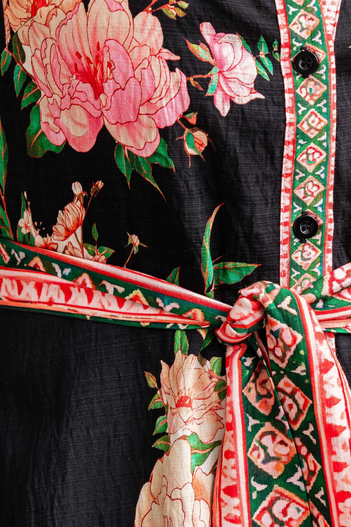 Vestido midi The Palms - Negro