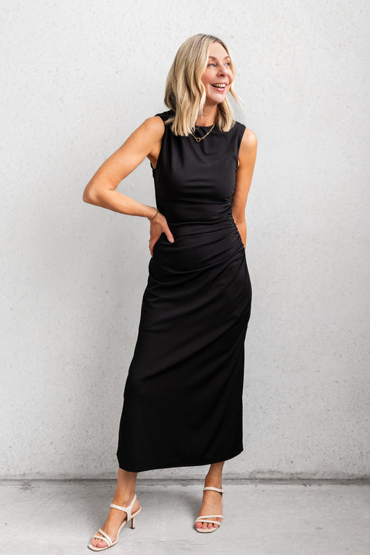 Vestido midi Maya - Negro